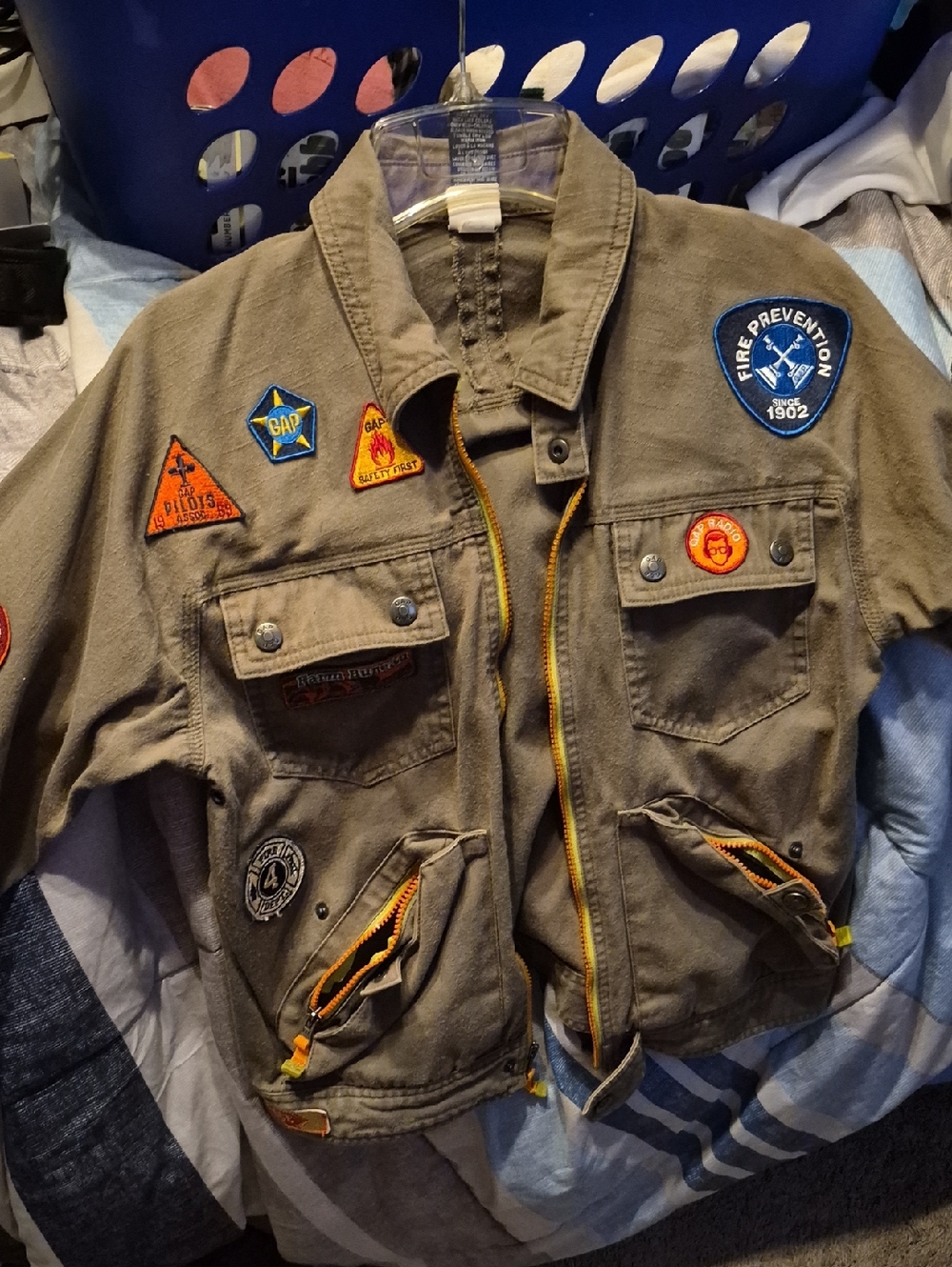 GAP Olive Green Kids Cotton Shirt Jacket